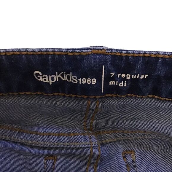Gap Kids Distressed Denim Midi Jean Shorts 7 Regular - Picture 4 of 5